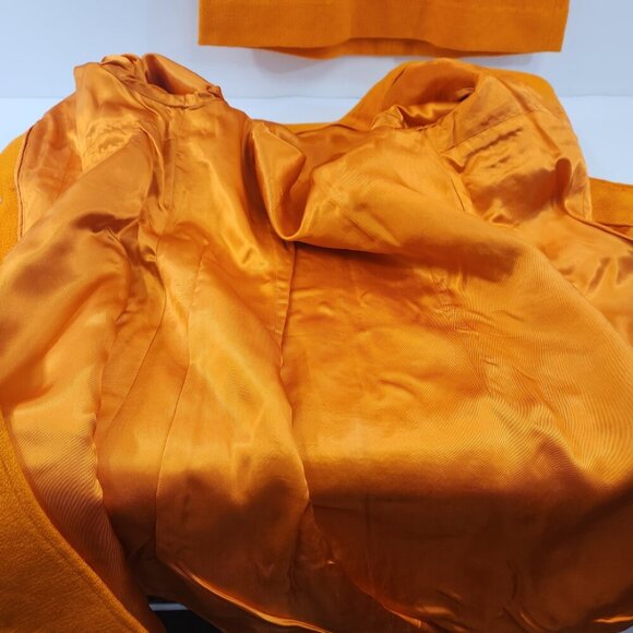 Orange Mod Style Peacoat with Matching Dress Vtg Handmade Womens Extra Small - Picture 10 of 16